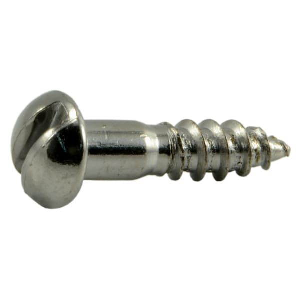 Midwest Fastener Wood Screw, #6, 5/8 in, Chrome Steel Round Head Slotted Drive, 60 PK 62182 - main